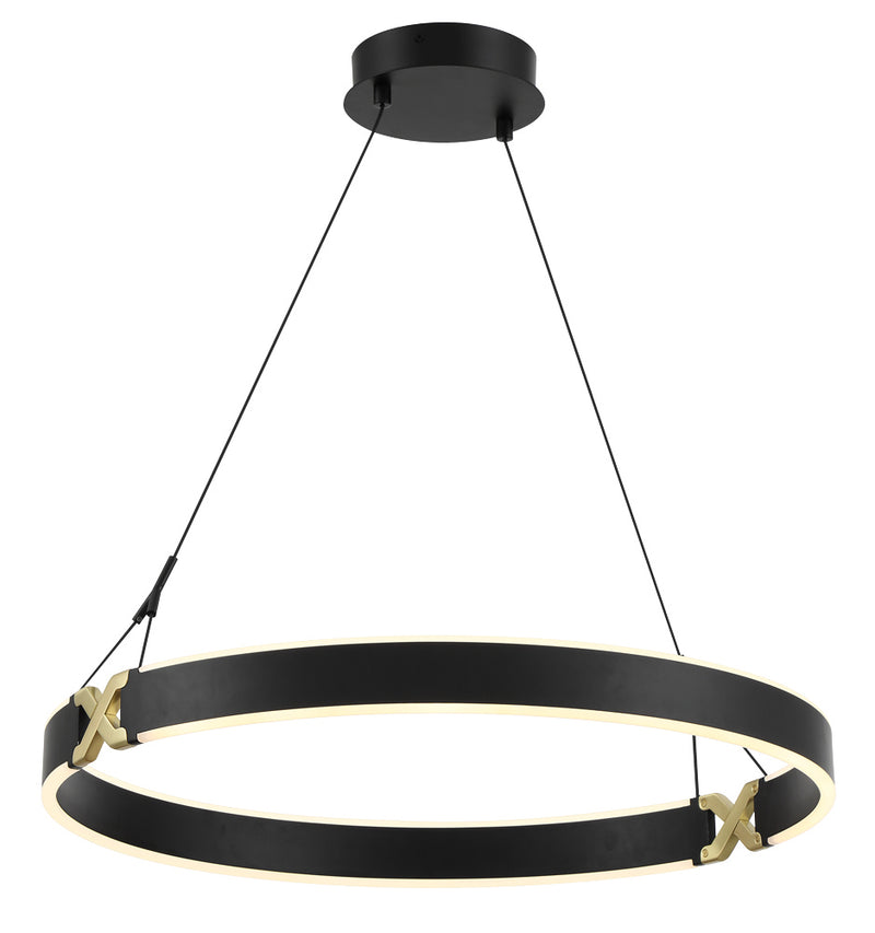 George Kovacs P5405-689-L Recovery X LED Pendant, Coal And Satin Brass Main Image.jpg