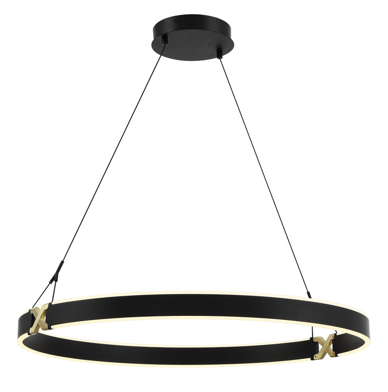 George Kovacs P5406-689-L Recovery X LED Pendant, Coal And Satin Brass Main Image.jpg
