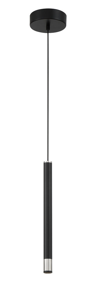 George Kovacs P5409-691-L Wand LED Mini Pendant, Coal With Brushed Nickel Main Image.jpg