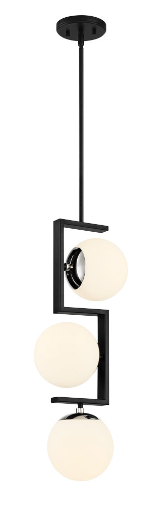 George Kovacs P5421-572 Alluria II Three Light Pendant, Coal With Polished Nickel Main Image.jpg