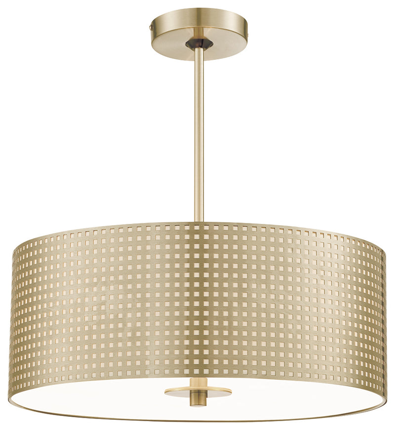 George Kovacs P5743-695 Grid Three Light Pendant, Soft Rass Main Image.jpg