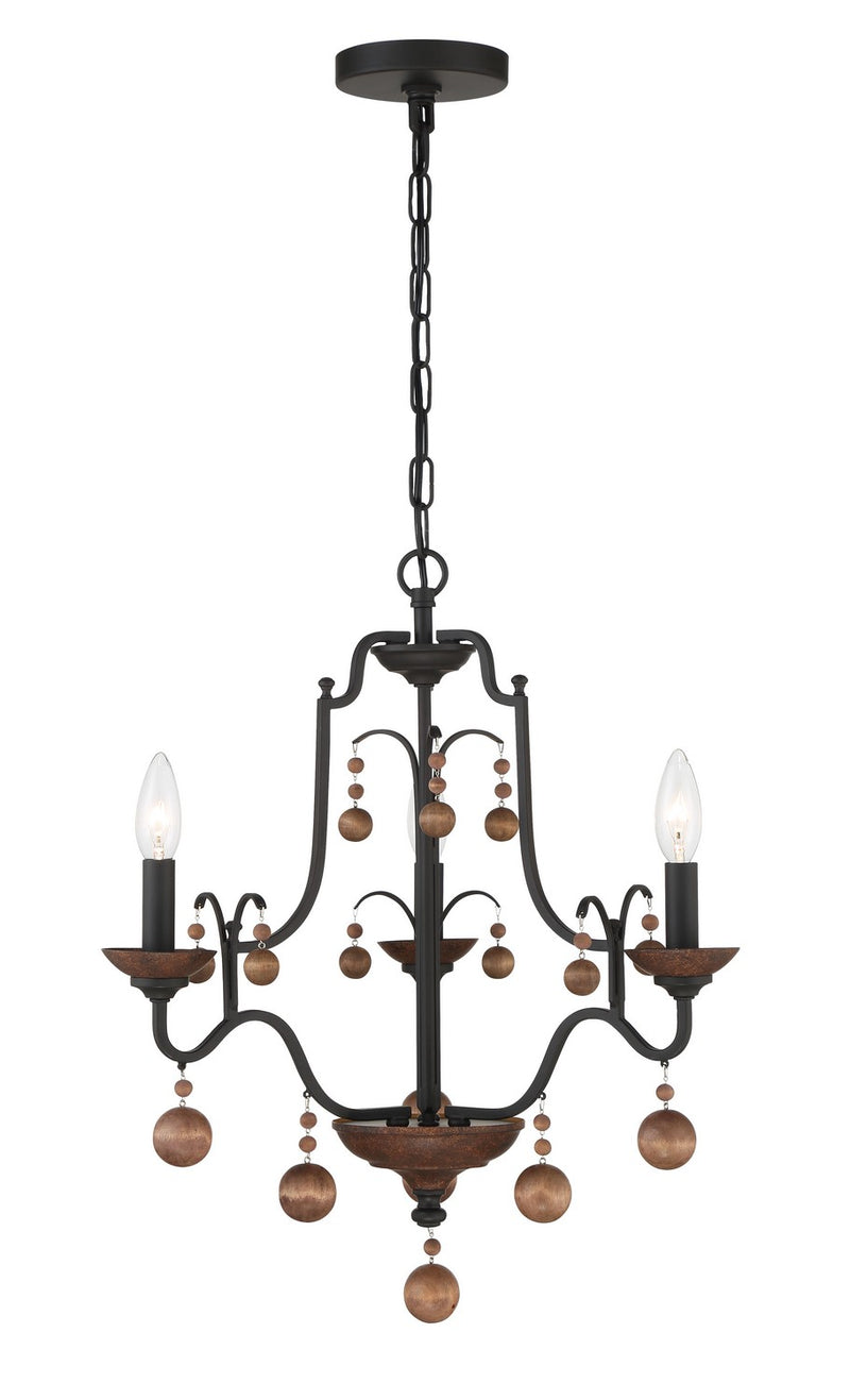 Minka-Lavery 2663-723 Colonial Charm Three Light Chandelier, Old World Bronze W/Walnut Accents Main Image.jpg