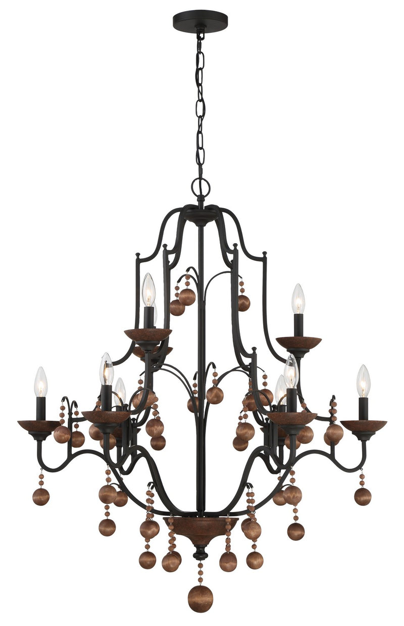 Minka-Lavery 2669-723 Colonial Charm Nine Light Chandelier, Old World Bronze W/Walnut Accents Main Image.jpg