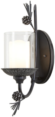 Minka-Lavery 2751-694 Ponderosa Ridge One Light Wall Sconce, Weathered Spruce w/ Silver Main Image.jpg