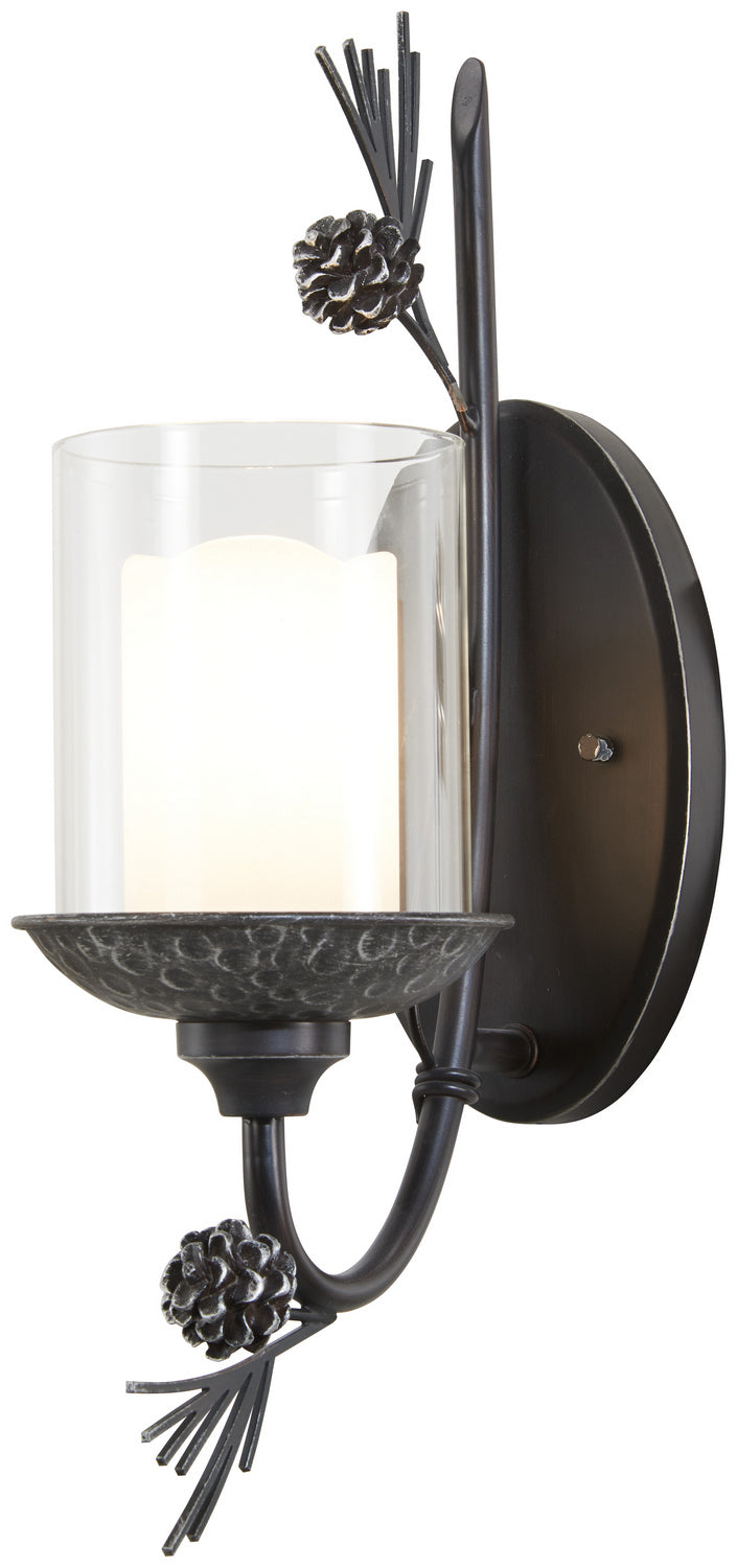 Minka-Lavery 2751-694 Ponderosa Ridge One Light Wall Sconce, Weathered Spruce w/ Silver Main Image.jpg