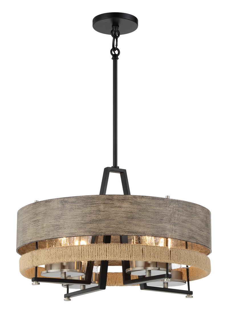 Minka-Lavery 2764-733 Silver Creek Four Light Convertible Pendant, Stone Grey, Coal & Brushed Nickel Main Image.jpg
