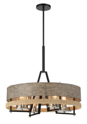 Minka-Lavery 2765-733 Silver Creek Four Light Chandelier, Stone Grey, Coal & Brushed Nickel Main Image.jpg
