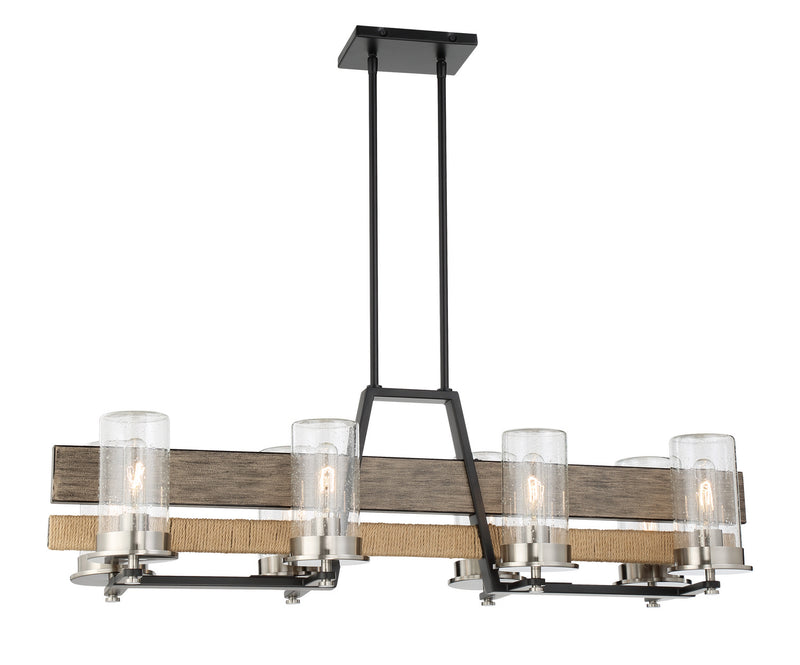 Minka-Lavery 2768-733 Silver Creek Eight Light Island Pendant, Stone Grey, Coal & Brushed Nickel Main Image.jpg