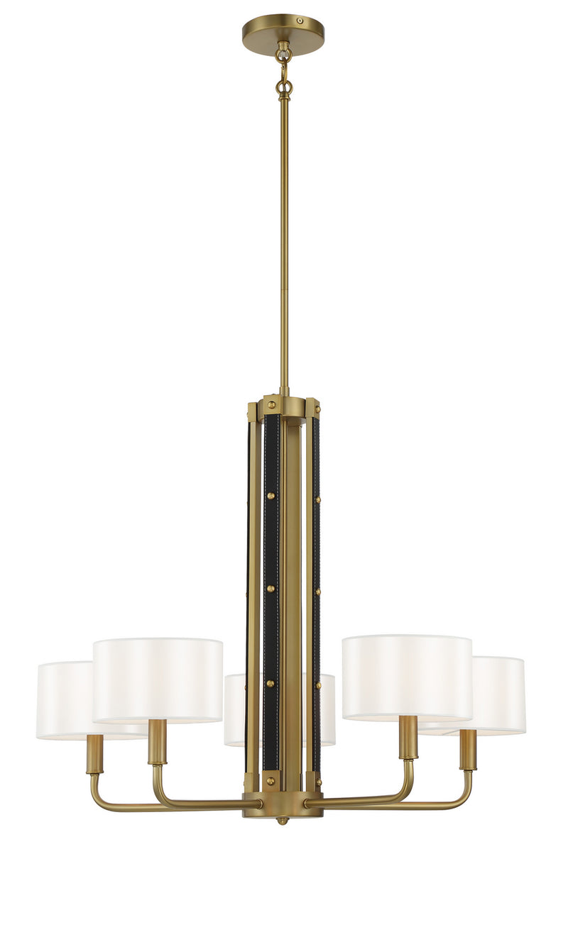 Minka-Lavery 2785-695 Chelsea Five Light Chandelier, Soft Brass Main Image.jpg