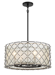 Minka-Lavery 2864-66A Sheer Elegance Four Light Convertible Pendant, Coal Main Image.jpg