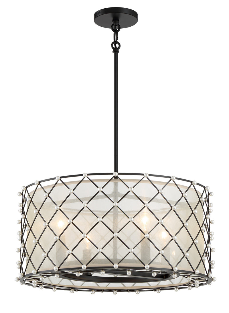 Minka-Lavery 2864-66A Sheer Elegance Four Light Convertible Pendant, Coal Main Image.jpg