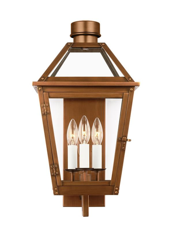Visual Comfort Studio CO1383NCP Hyannis Three Light Wall Lantern, Natural Copper Main Image.jpg