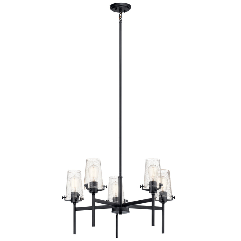 Kichler 43694BK Five Light Chandelier, Black