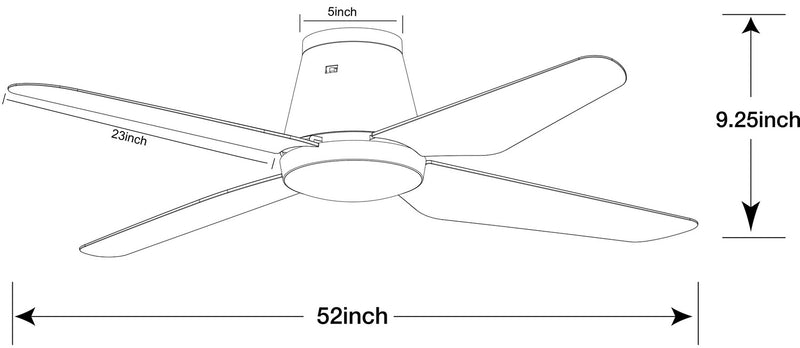 Lucci Air 21300101 Aria Hugger 52" Ceiling Fan, Matte White Alternate Image.jpg