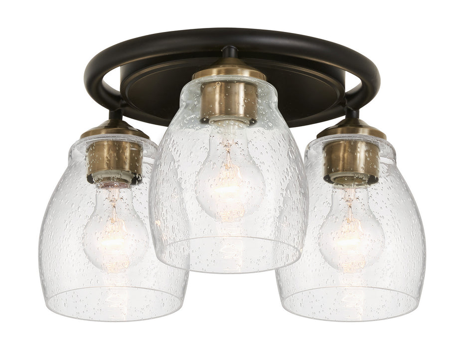 Minka-Lavery 2438-878 Winsley Three Light Semi Flush Mount, Coal And Stained Brass Main Image.jpg