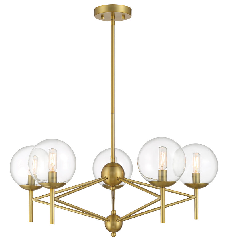 Minka-Lavery 2795-695 Auresa Five Light Pendant, Soft Brass Main Image.jpg