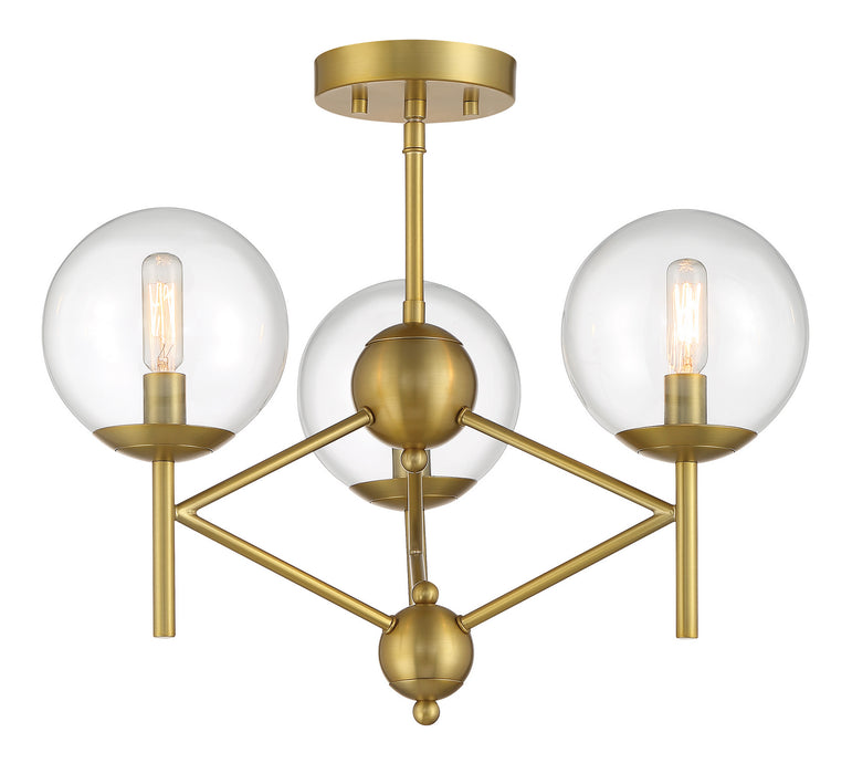 Minka-Lavery 2799-695 Auresa Three Light Semi Flush Mount, Soft Brass Main Image.jpg