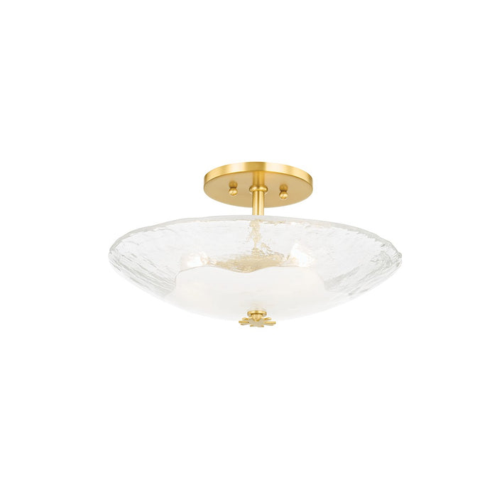 Hudson Valley KBS1742503S-AGB Lago Three Light Flush Mount, Aged Brass Main Image.jpg