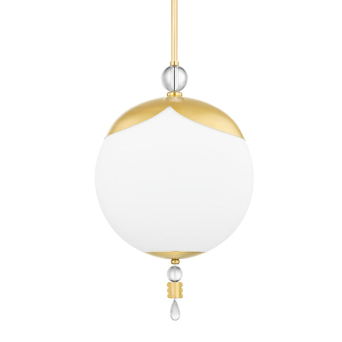 Hudson Valley KBS1748701L-AGB Perla One Light Pendant, Aged Brass Main Image.jpg