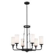 Kichler 52451BKT Six Light Chandelier, Textured Black