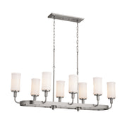Kichler 52453CLP Eight Light Linear Chandelier, Classic Pewter