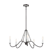 Kichler 52455AVI Five Light Chandelier, Anvil Iron