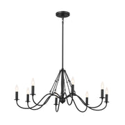 Kichler 52456BKT Eight Light Chandelier, Textured Black