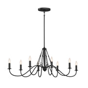 Kichler 52457BKT Eight Light Linear Chandelier, Textured Black