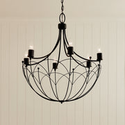 Kichler 52462BKT Six Light Chandelier, Textured Black