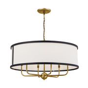 Kichler 52466NBR Six Light Chandelier, Natural Brass