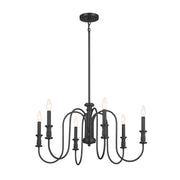 Kichler 52470BK Six Light Chandelier, Black