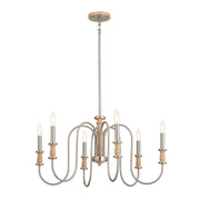 Kichler 52470NI Six Light Chandelier, Brushed Nickel