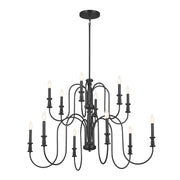 Kichler 52472BK 12 Light Chandelier, Black