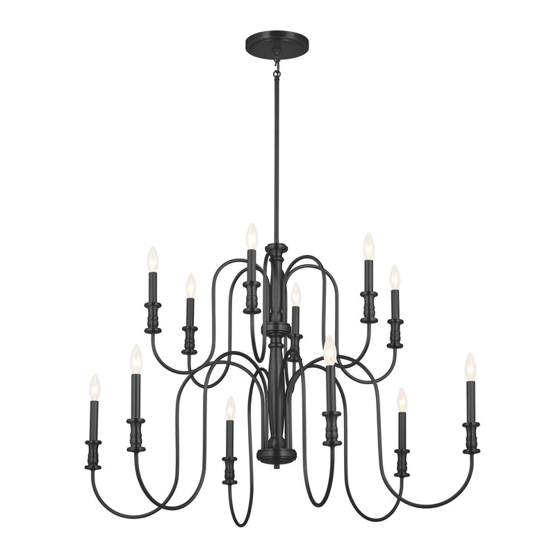 Kichler 52472BK 12 Light Chandelier, Black