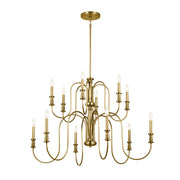 Kichler 52472NBR 12 Light Chandelier, Natural Brass