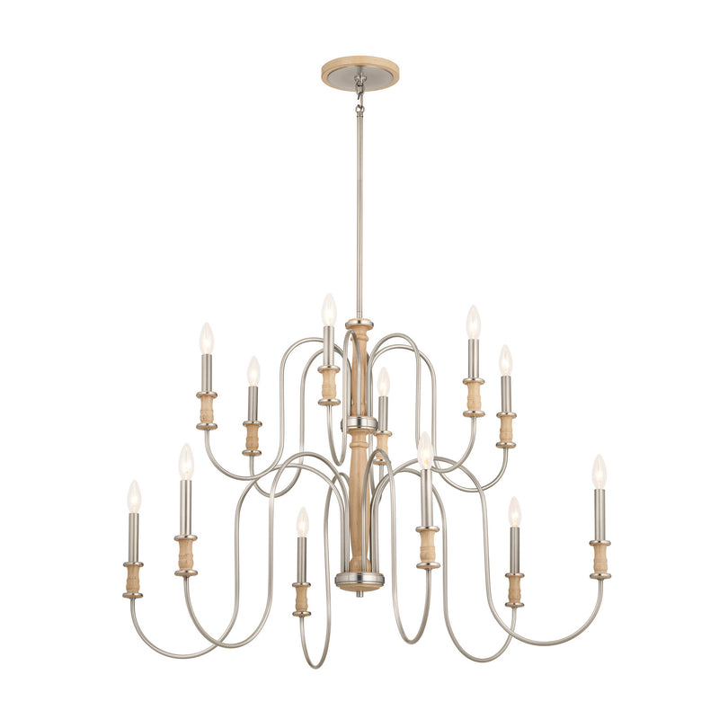 Kichler 52472NI 12 Light Chandelier, Brushed Nickel