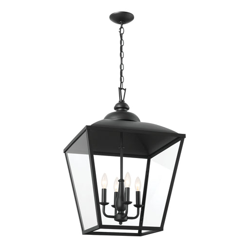 Kichler 52475BKT Four Light Foyer Pendant, Textured Black