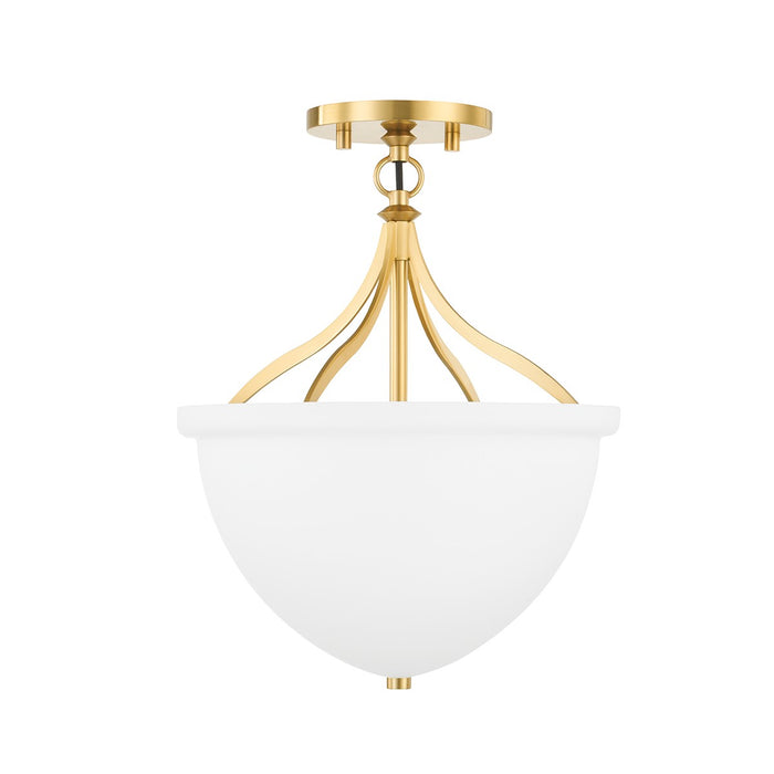 Hudson Valley 2811-AGB Browne One Light Semi Flush, Aged Brass Main Image.jpg