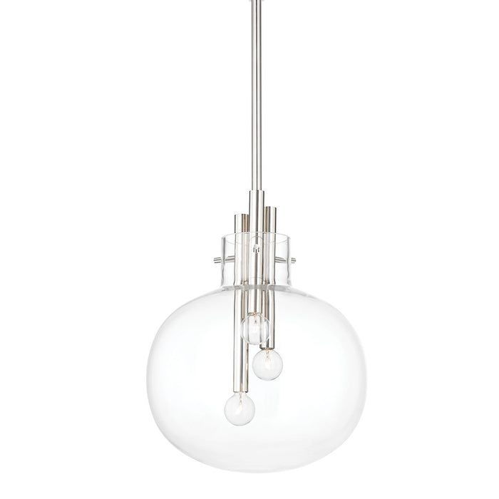 Hudson Valley 3914-PN Hempstead Three Light Pendant, Polished Nickel Main Image.jpg