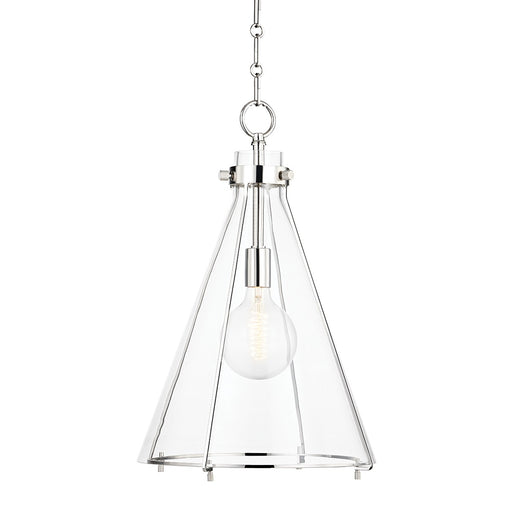 Hudson Valley 7304-PN Eldridge One Light Pendant, Polished Nickel Main Image.jpg