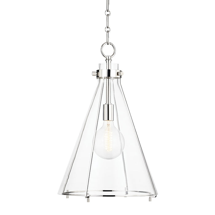 Hudson Valley 7304-PN Eldridge One Light Pendant, Polished Nickel Main Image.jpg