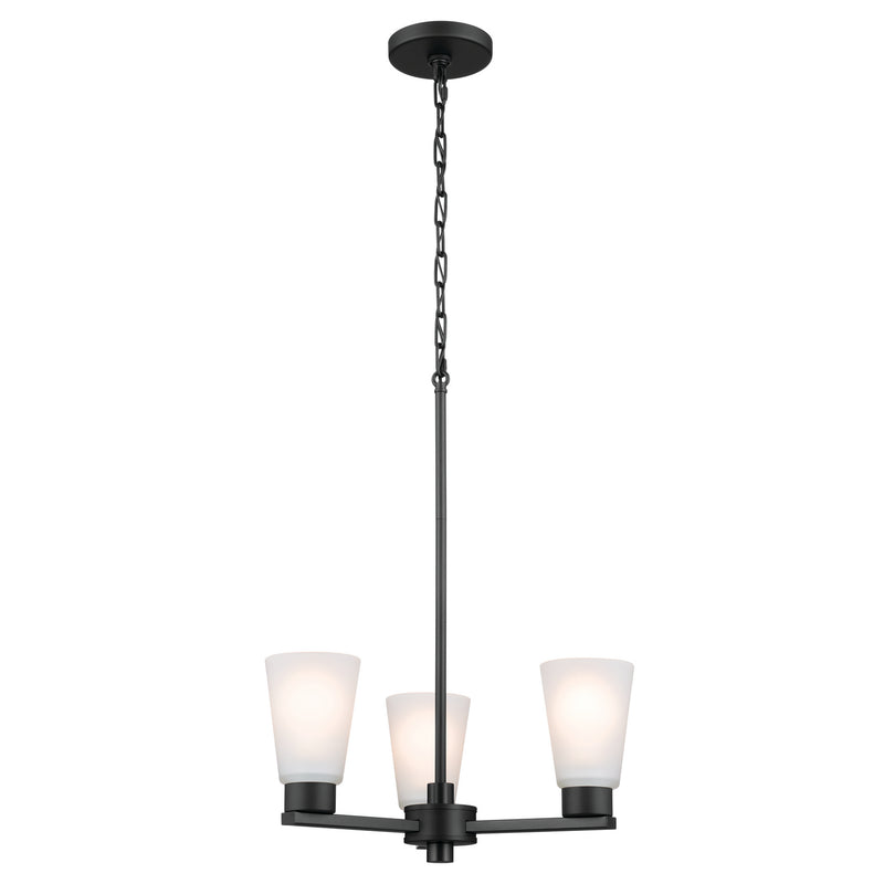 Kichler 52435BK Three Light Chandelier, Black