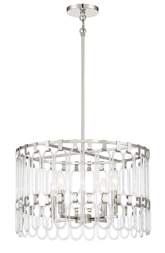 George Kovacs P5384-613 Charming Four Light Convertible Semi Flush / Pendant, Polished Nickel Main Image.jpg