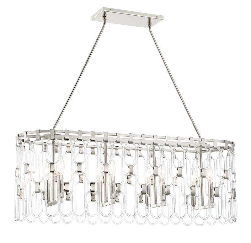 George Kovacs P5388-613 Charming Eight Light Island Pendant, Polished Nickel Main Image.jpg