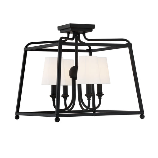 Crystorama 2243-BF Sylvan Four Light Semi Flush Mount Black Forged Main Image.jpg