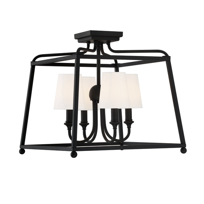 Crystorama 2243-BF Sylvan Four Light Semi Flush Mount Black Forged Main Image.jpg
