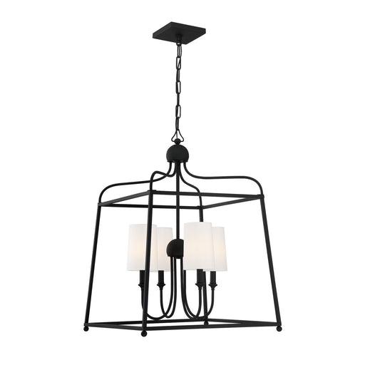 Crystorama 2244-BF Sylvan Four Light Chandelier Black Forged Main Image.jpg