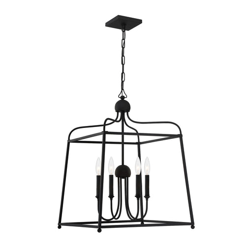 Crystorama 2244-BF_NOSHADE Sylvan Four Light Chandelier Black Forged Main Image.jpg