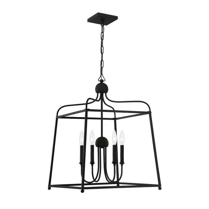 Crystorama 2244-BF_NOSHADE Sylvan Four Light Chandelier Black Forged Main Image.jpg