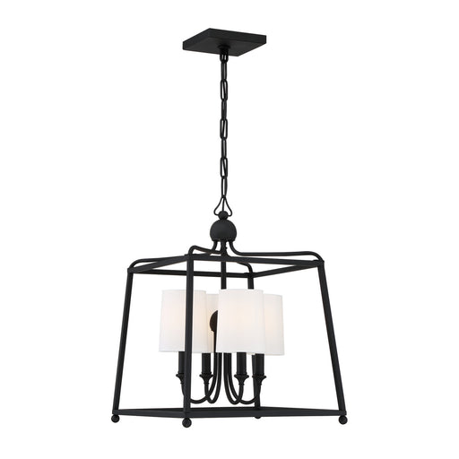 Crystorama 2245-BF Sylvan Four Light Chandelier Black Forged Main Image.jpg